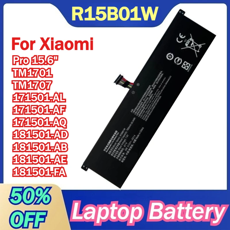 

R15B01W Laptop Battery For Xiaomi Pro 15.6" TM1701 TM1707 171501-AL 171501-AF 171501-AQ 181501-AD 181501-AB 181501-AE 181501-FA