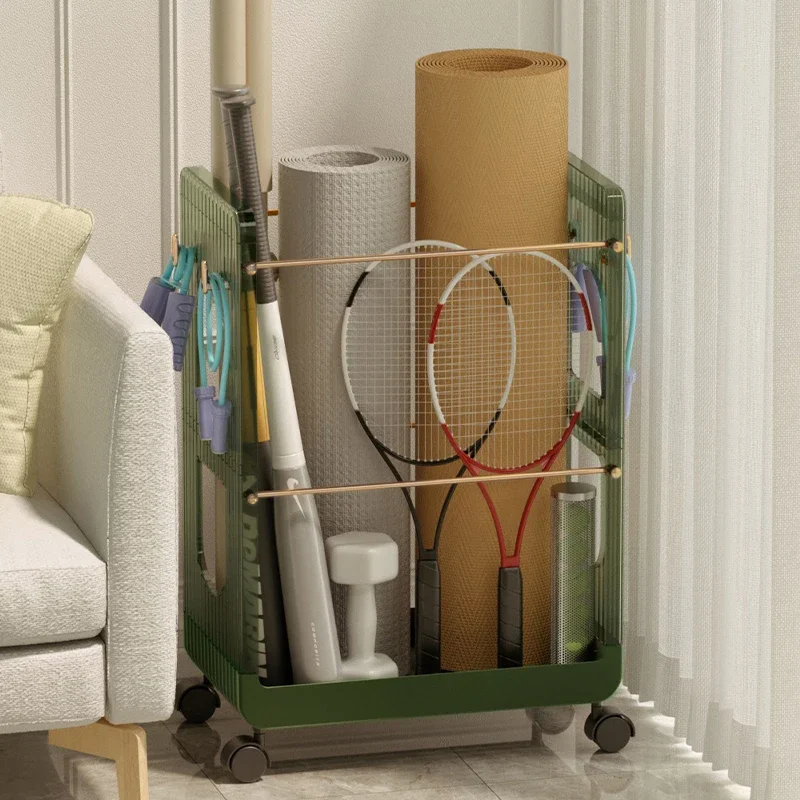 

Yoga Mat Sports Equipment Large Capacity Storage Basket Bedroom Living Room Household Multifunctional Sewn Wheeled Cart Box