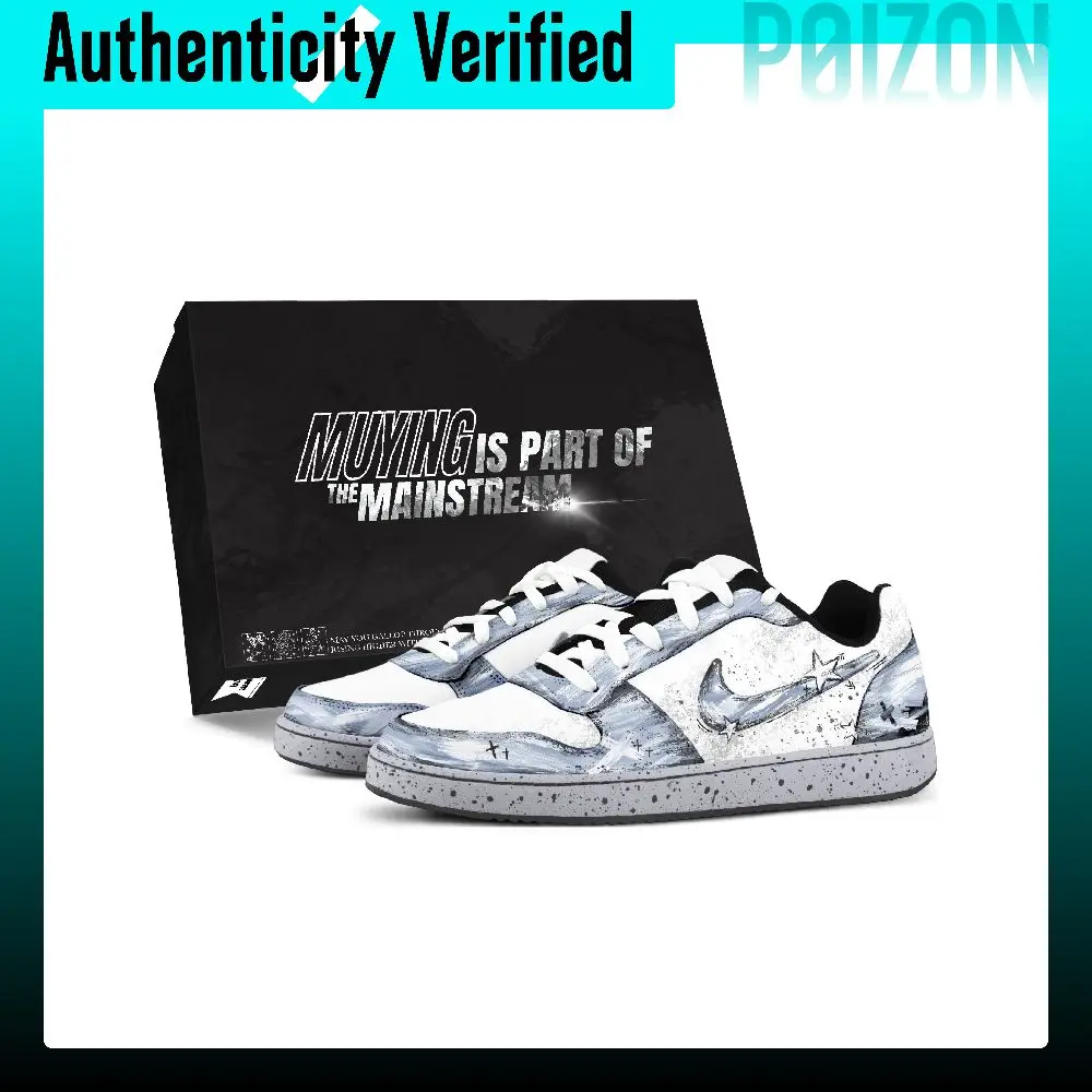Nike EBERNON Skate Shoes Men's Low-top White/Blue/Gray CK0034-100(Team2772-SBOX)