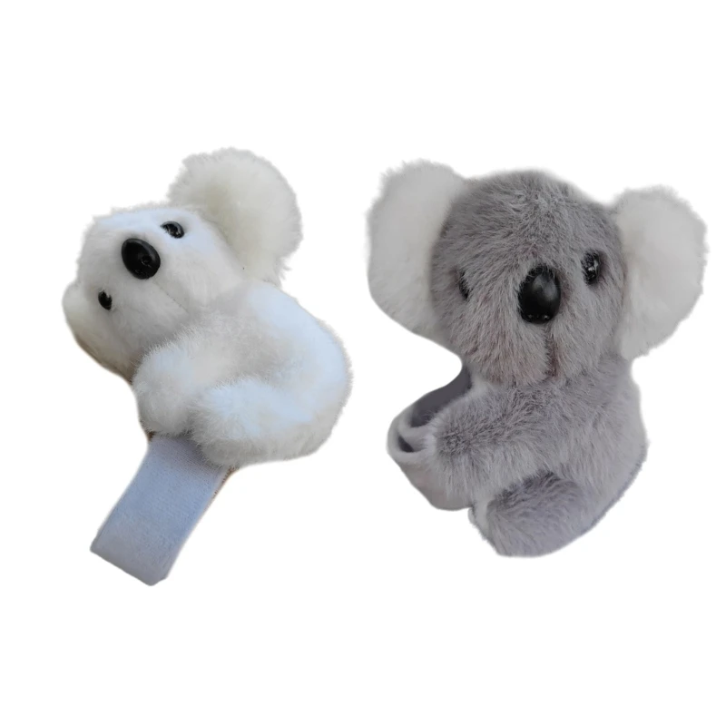 Koala Shaped Plush Wristband Cartoon Animal Toy Bracelet Colorful Wrist Strap Decoration Jewelry for Animal Lovers