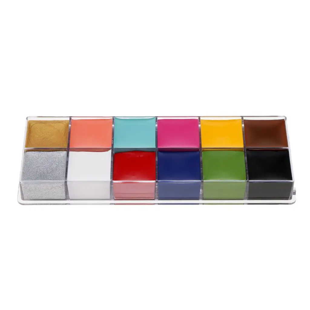 Multi-color Face Painting Professional Kit for Kids 12 Colors Body Paint Palette for Festival and Party Makeup