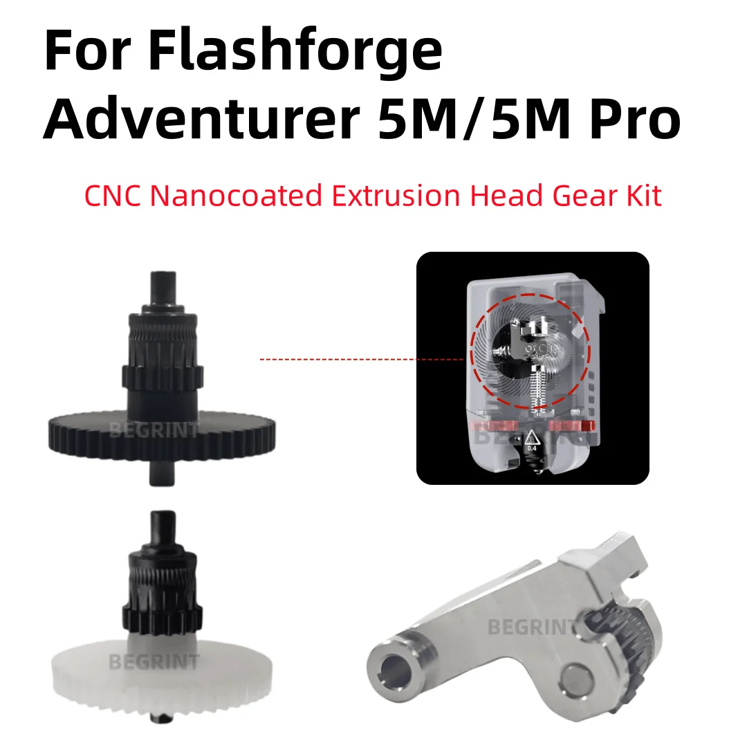 

Обновление шестерни для Flashforge Adventurer 5M, комплект экструзионной головки с нанокорением, высококачественные детали 3D-принтера для Adventurer 5M