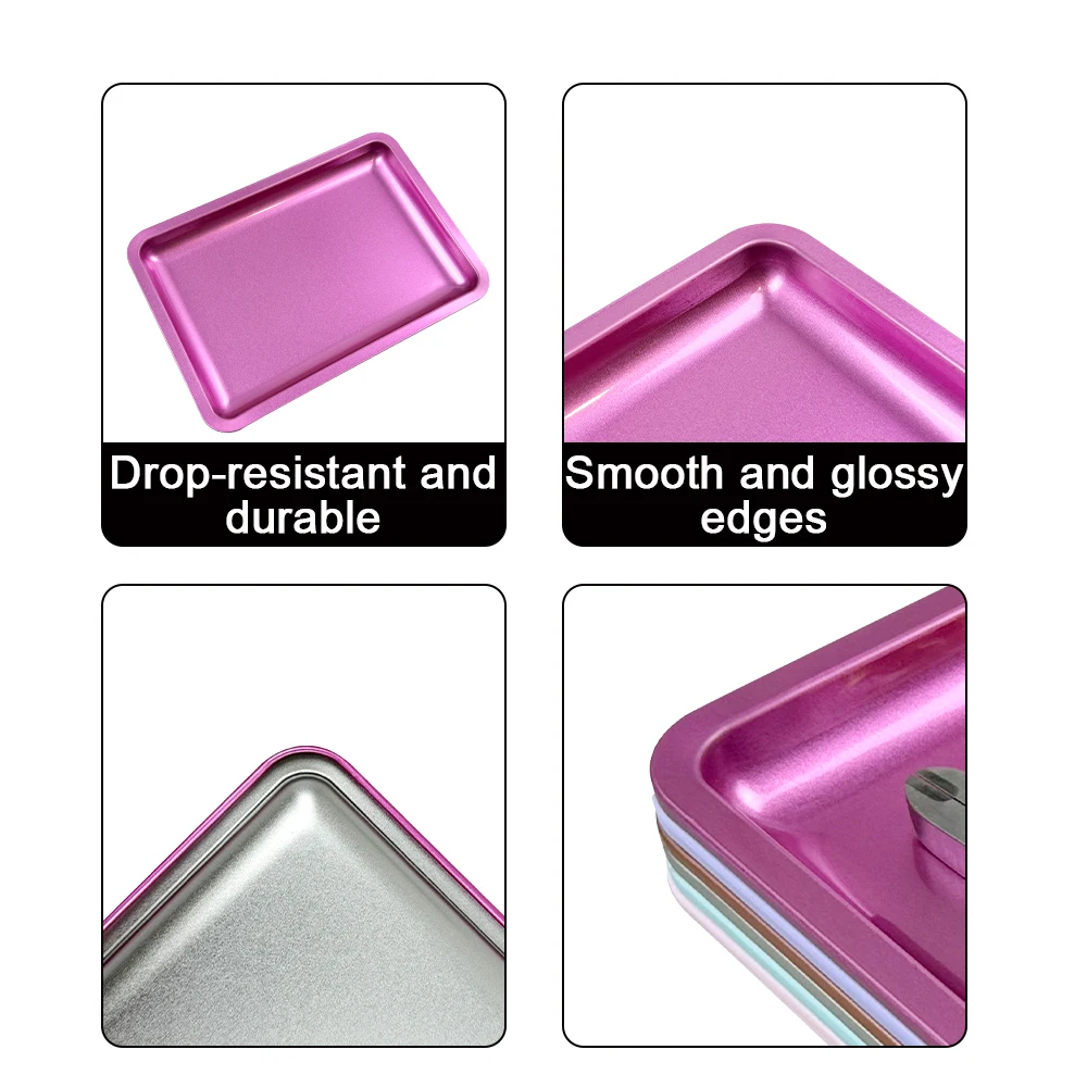 10Pcs Stainless Steel Square Storage Tray Dental Medical Tools Nail Tattoo Art Equipment Plate Dentistry Surgical Placement Box view 4
