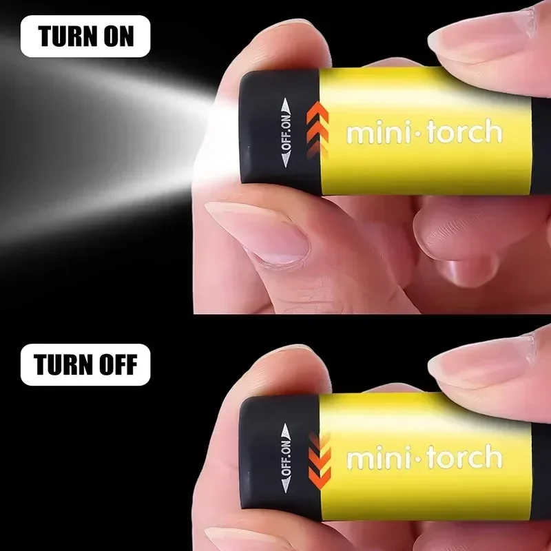 LED Mini Keychain Lights USB Rechargeable Waterproof Torch Light Portable Multifunctional Strong Flashlight For Outdoor Camping