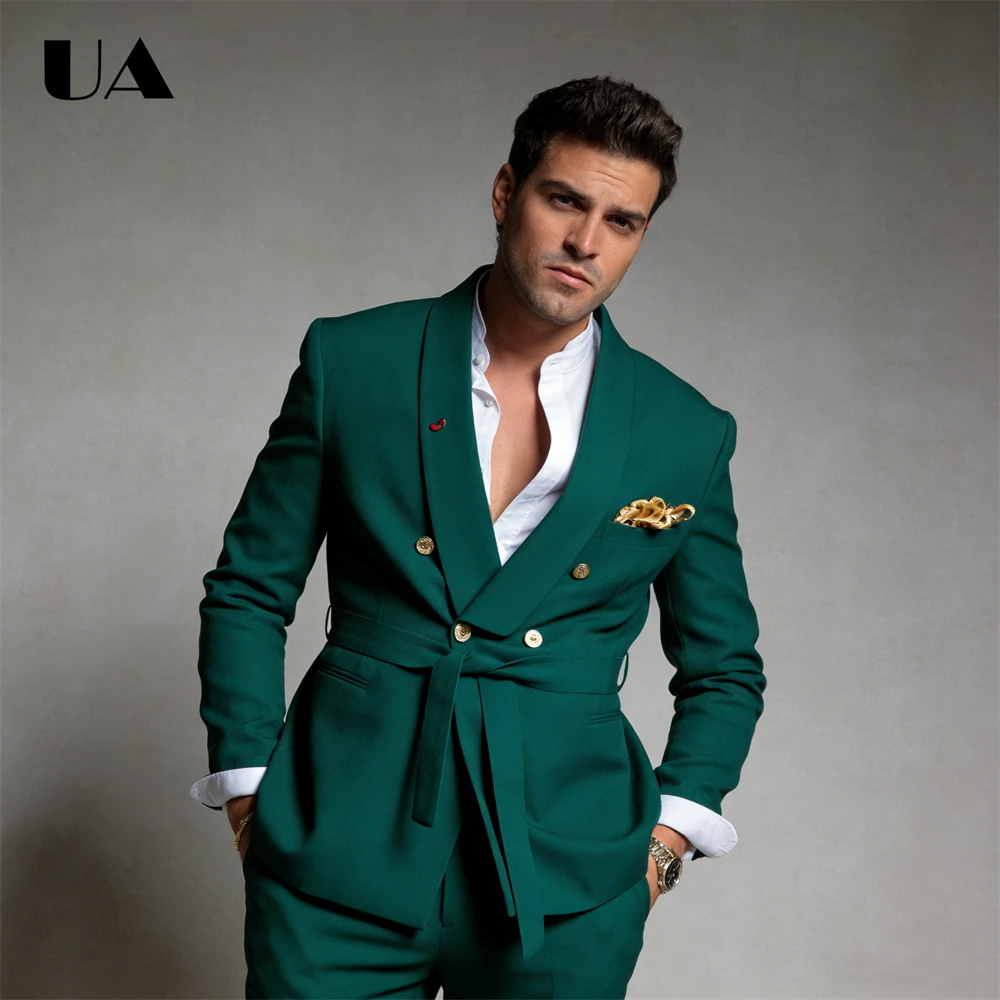 

Men's Suit Set 2-Piece Double Breasted Suit Set for Men Formal Dinner Jacket Trousers Cusotmized Size Men's Prom Suit Attire