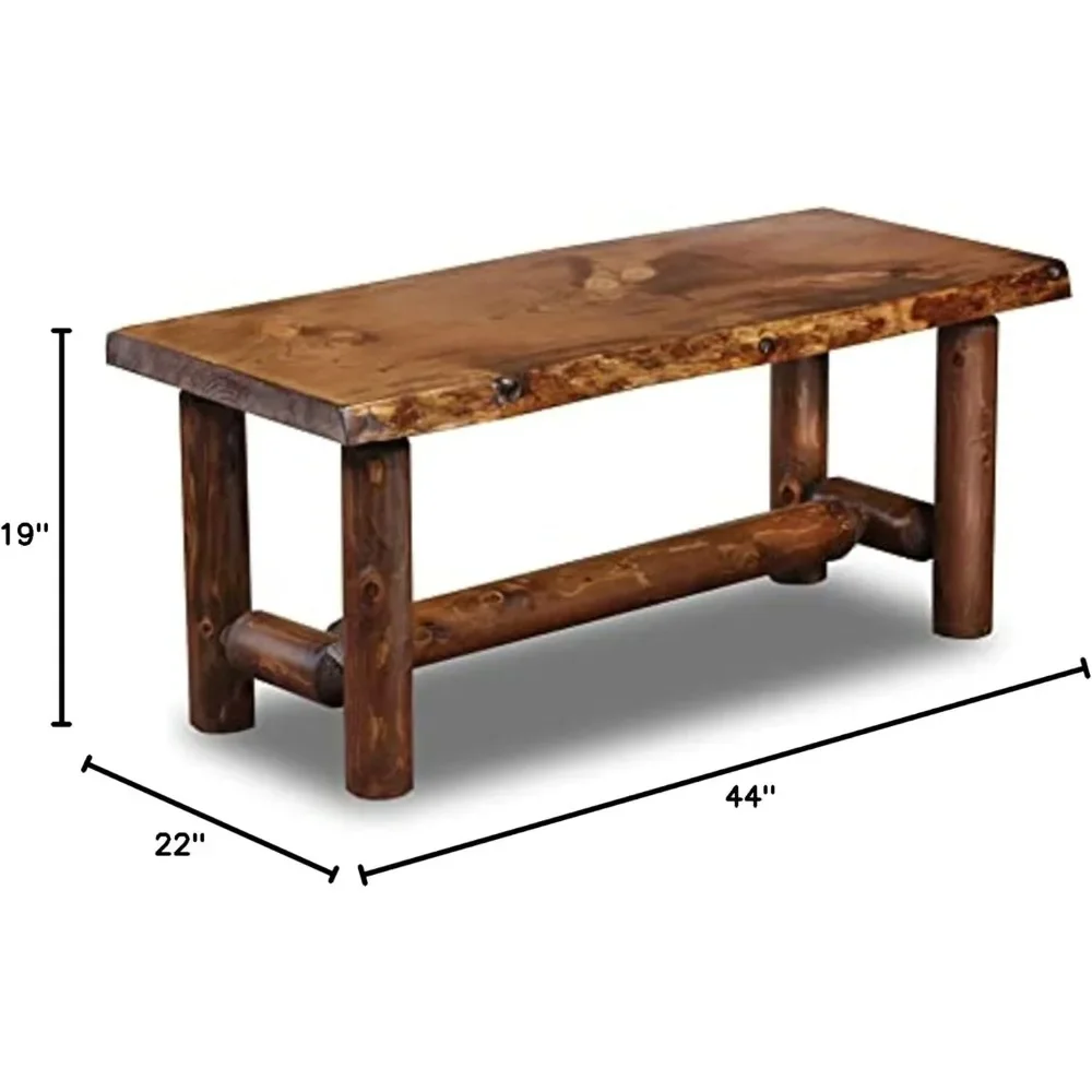 Live Edge Log Pine and Cedar Coffee Table，wood table tables are constructed from pine and cedar,making them strong，stand simple