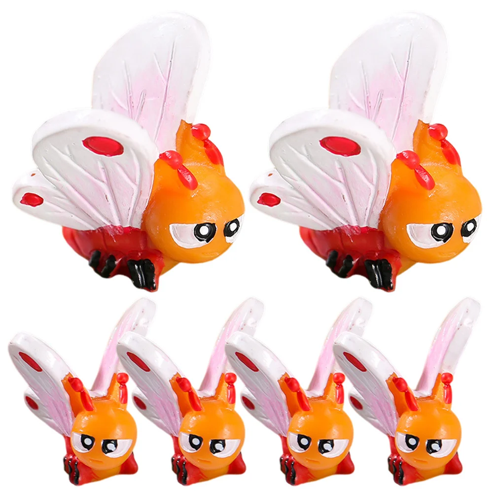 

6pcs Moss Butterflies Decor Miniature Garden Ornaments Resin Butterflies For Potted Plant Layout Desktop Bonsai Adornment