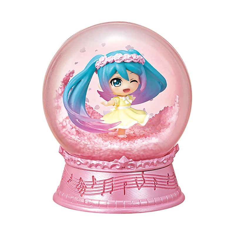 4Pcs/set Genuine Re-Ment Hatsune Miku Four Seasons Theme Crystal Ball Performance Season's Story Figure Model Toys Gift