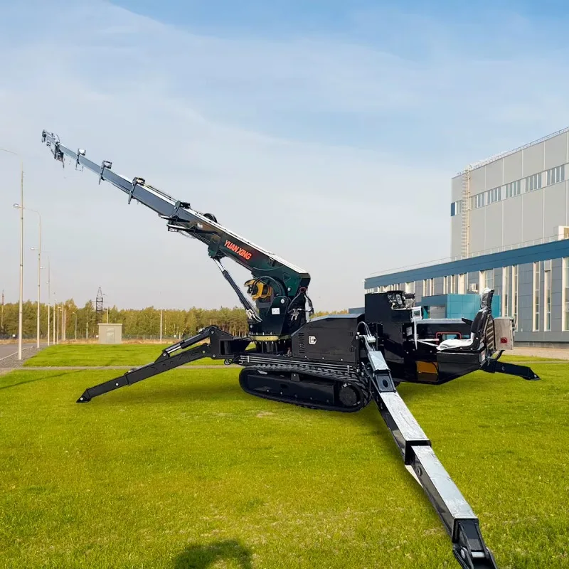 Customized Portable Narrow Access Small Space Crawler Hydraulic Telescopic Boom Arm RC Glass Suction Cup Basket Spider Crane
