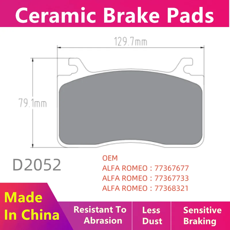 Ceramic front brake pads for Alfa Romeo Giulia Stervio / Auto Parts