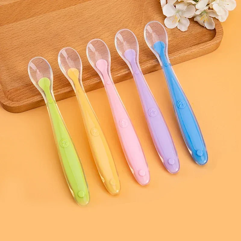Baby Feeding Spoon Silicone Soft Spoon Gadgets Feedin Bebe  Baby Items  Baby Food Tiny Spoon