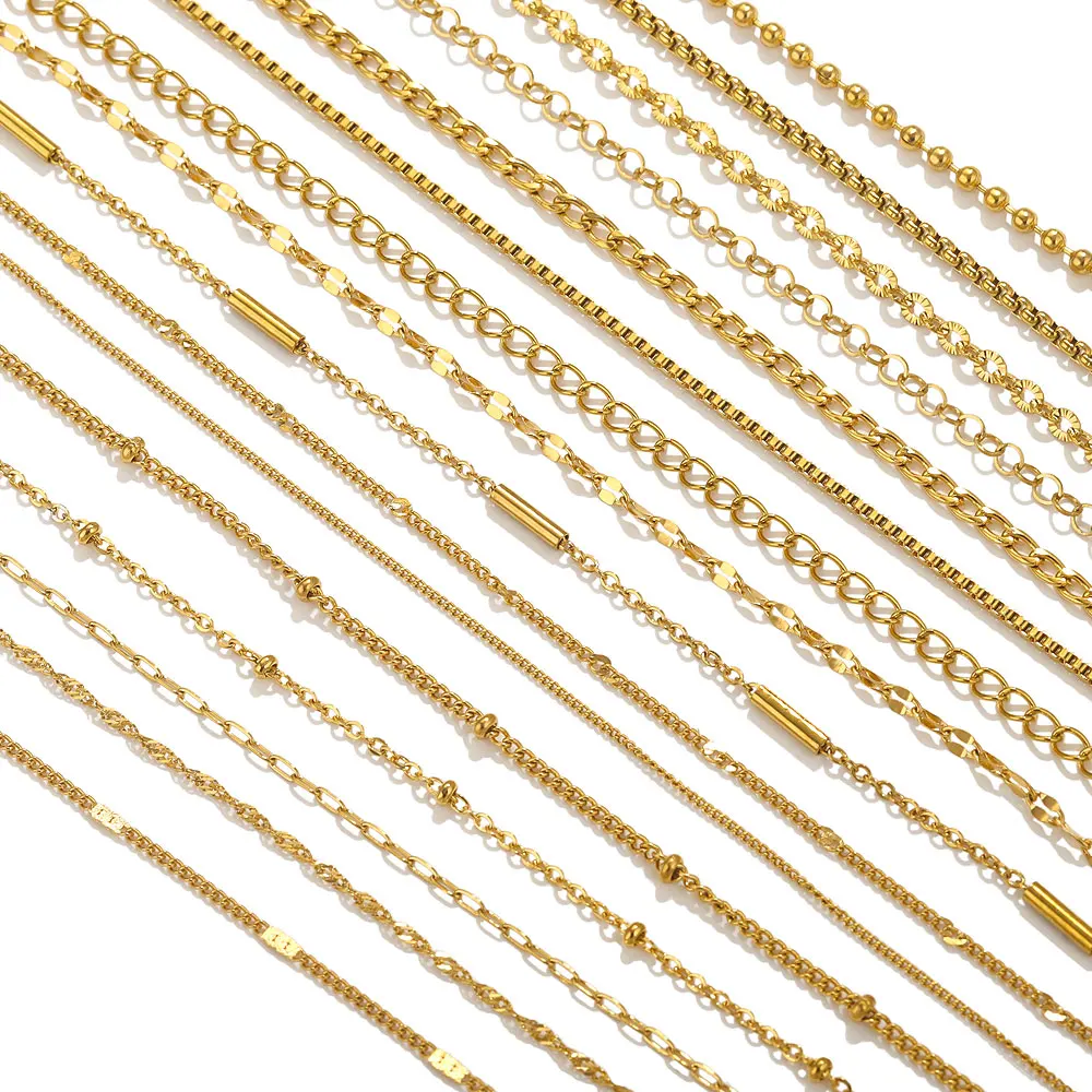 2 Meters Stainless Steel Chains Lips Beads Beaded Chains for Jewelry Making DIY Necklace Bracelet Jewelry Chain Accessories