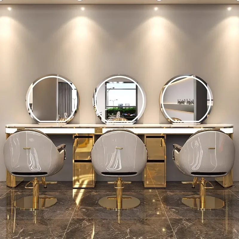 Foreign trade barber shop mirror hair cutting mirror dyeing and ironing hair cabinet integrated salon special