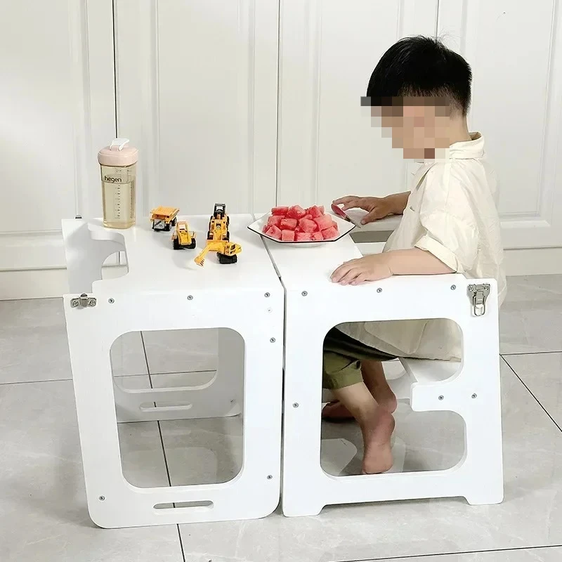 Practical For Children's 3-in-1 Foldable Hand Washing Stool Multi-functional Kitchen Stool Montessori Climbing Chair