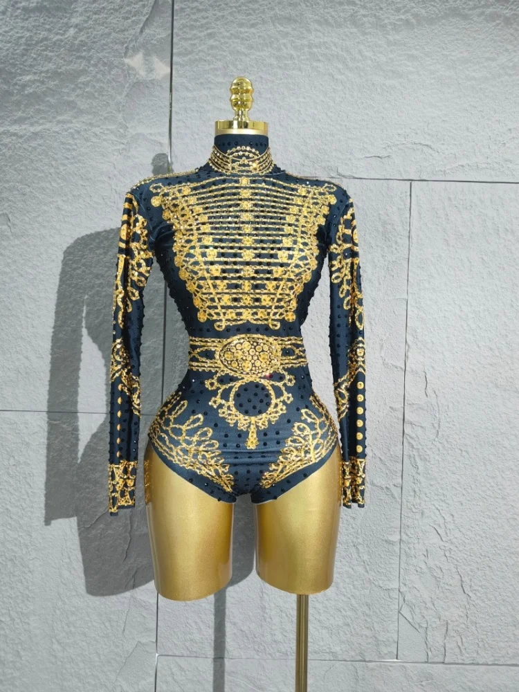 

Sparkly Rhinestones Bodysuit for Women Sexy Performance Costume Nightclub Party Stage Wear Singer Showgirl Show Bodysuit