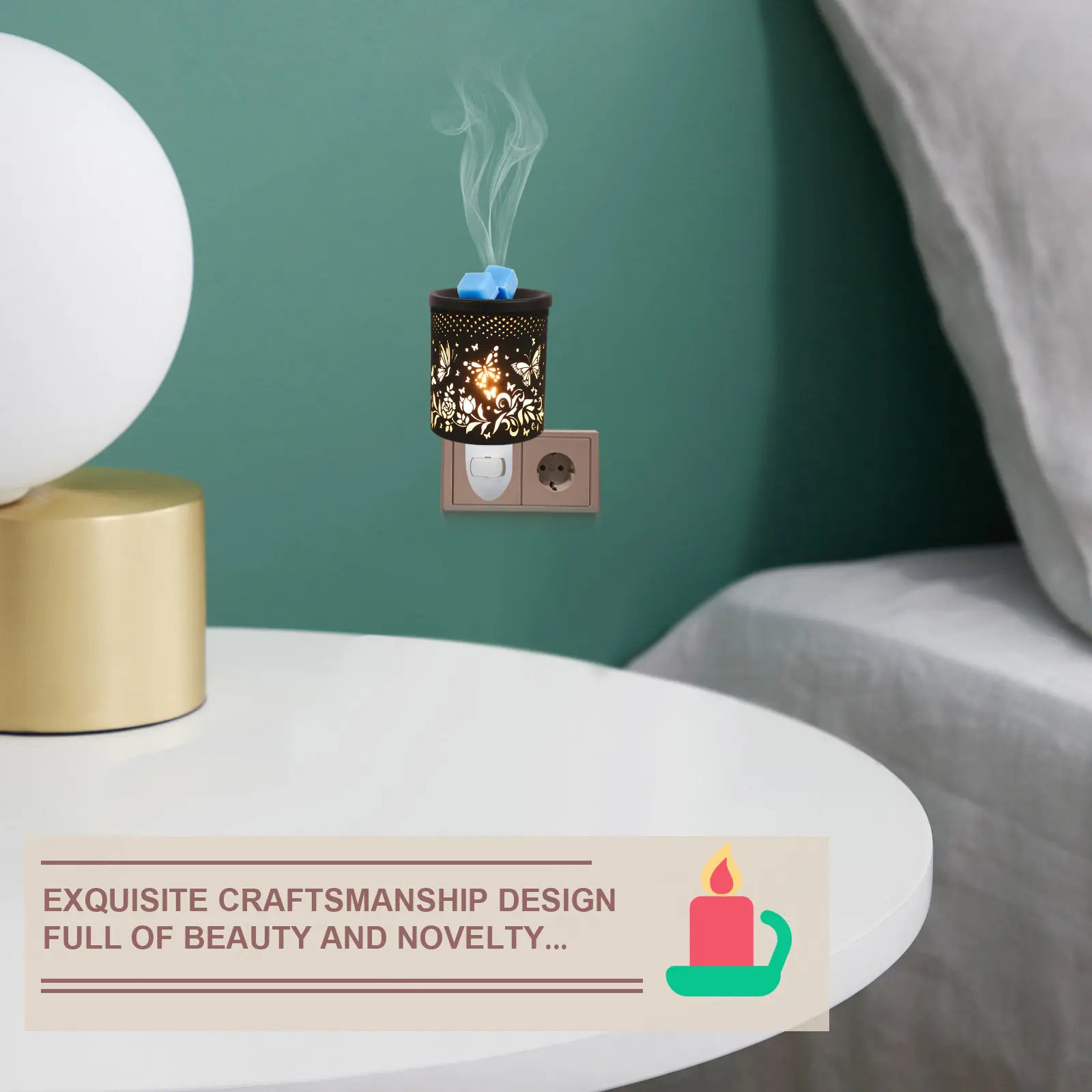 

1Pcs Aroma Wax Night Light Plug-in Aromatherapy Wax Warmer Lamp for Home Spa Yoga Room Decor Romantic Gift Birthday Mother's Day