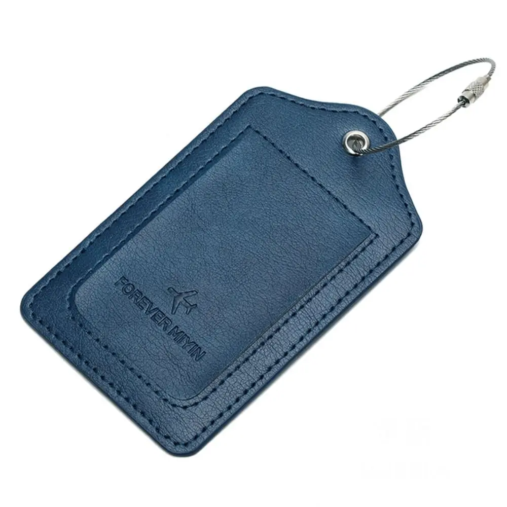 Fashion Anti Loss Wire Rope Loop Leather Luggage Tags Privacy Protection Cover Versatile Baggage Tag Waterproof Boarding Pass