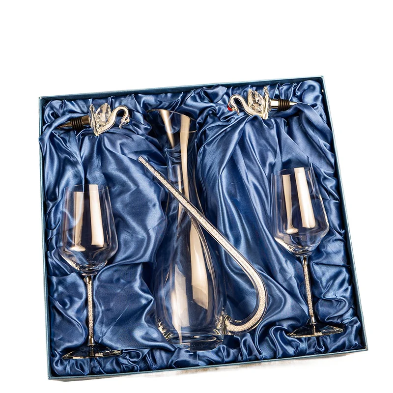 

Crystal red wine glass decanter set household light luxury goblet champagne glass creative