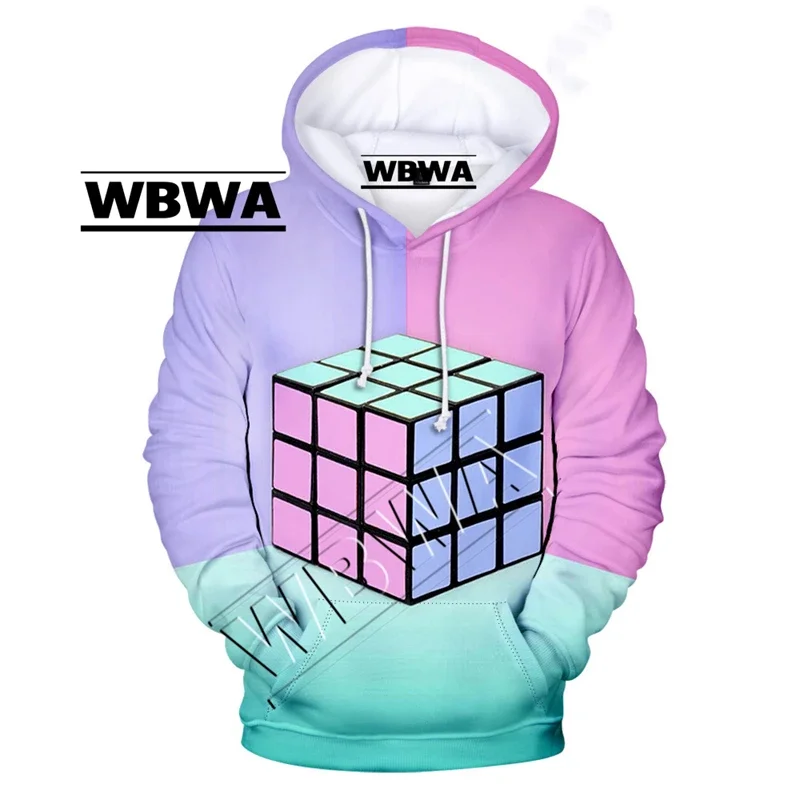 Sweat à capuche Rubik\'s Cube pour hommes et femmes, pull pour garçon et fille, chanteur pop, sweat-shirt 3D, vêtements d\'automne et d\'hiver,