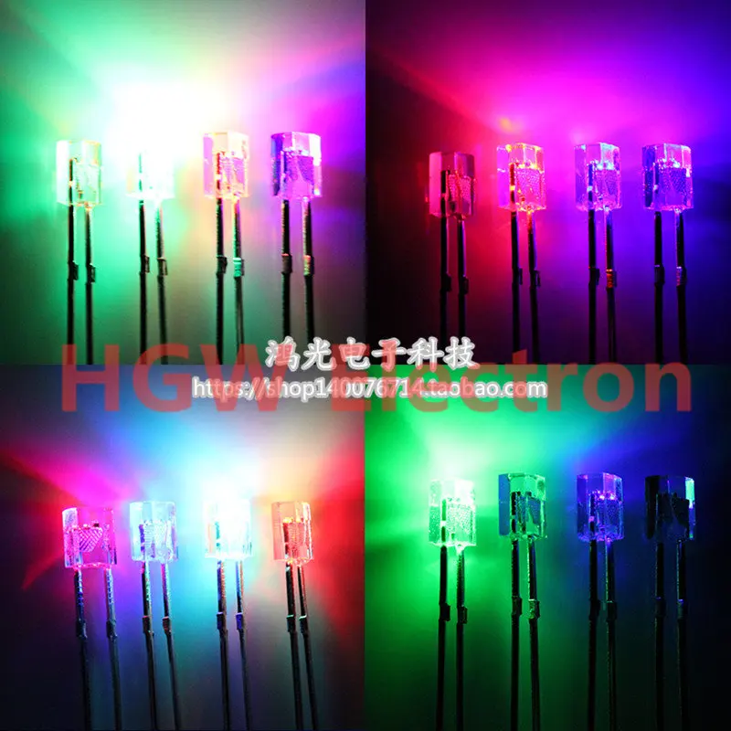 100pcs 2X3X4mm LED Square 2*3*4mm Colorful flash The highlighted 234 Square LED lamp bead Fast Flash/Slow flash RGB Led Dip-2,