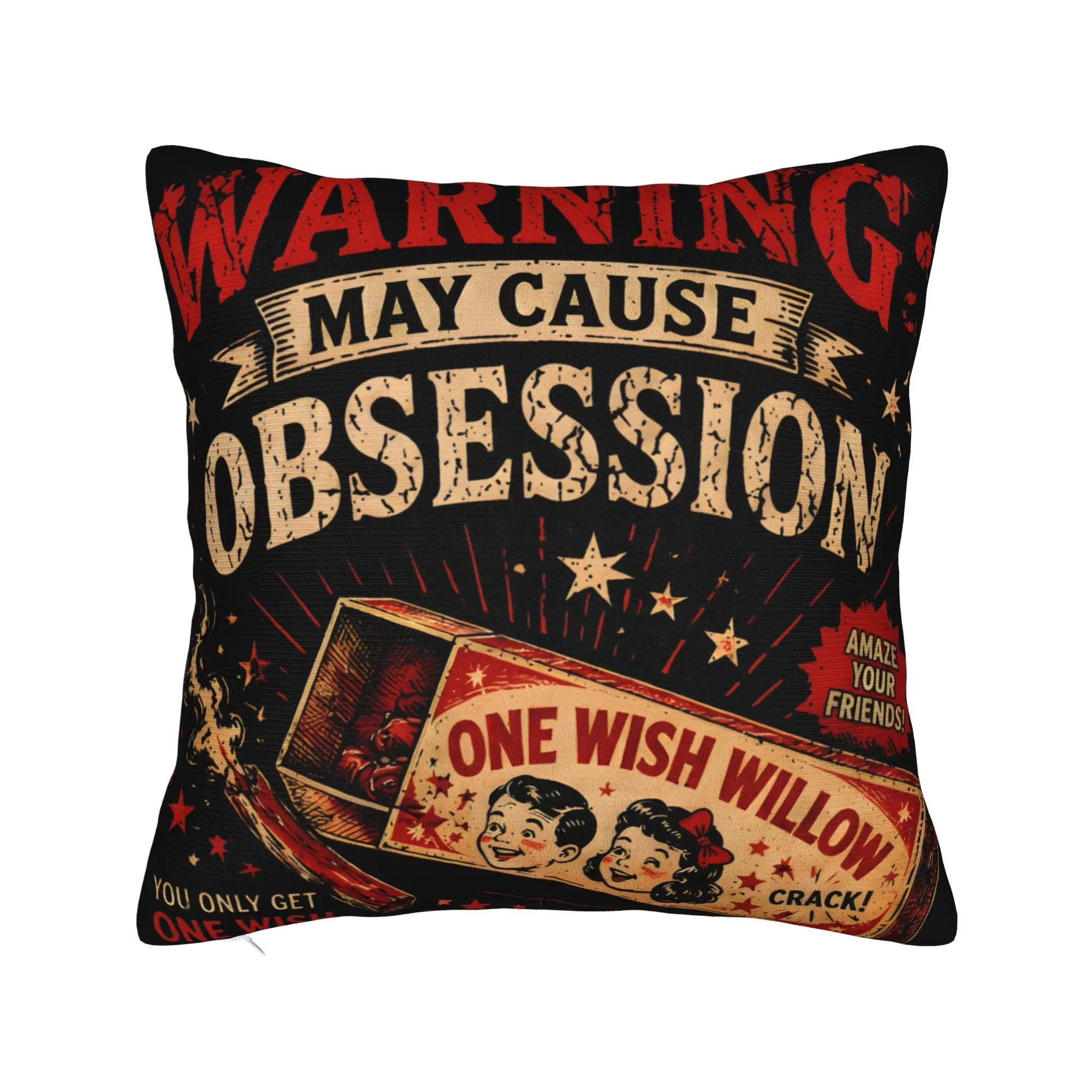 Warning May Cause Obsession Retro Toy Pillow Case Obsession  Trendy Pillow Cover Soft Pillowcases For Wedding Party Home Decor