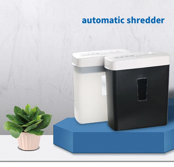 Large 8-sheet Electric CD Credit Card File Shredder with 4-Level Confidentiality for Office Use
