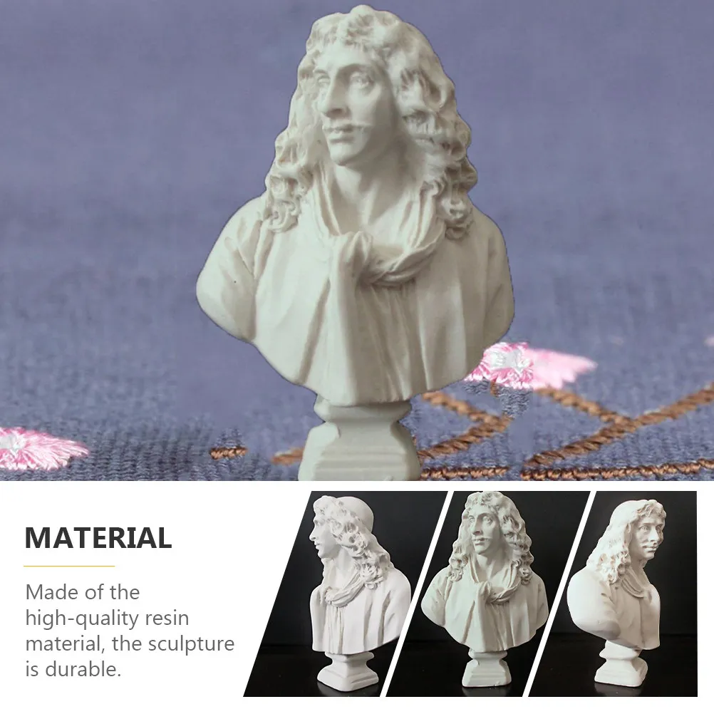3Pcs Resin Plaster Sculpture Mini Desktop Ornament for Study Room Bedroom Office Stylish Home Decor Warm Atmosphere