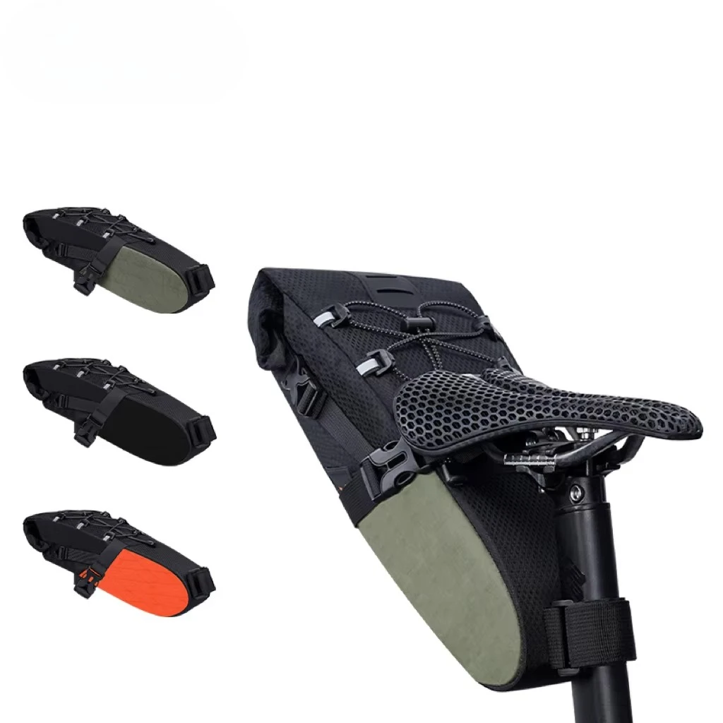 Bicycle tail bag Waterproof hard shell bicycle bag Mountain bike storage bicycle Multifunctional large capacity tail bag