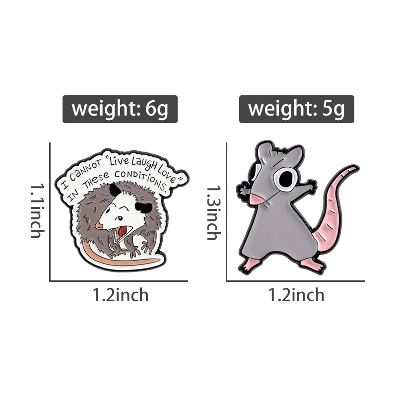 Funny Grumpy Opossum Enamel Pins Sarcastic Possums I Cannot Live Laugh Love In These Conditions Brooch Lapel Badge Jewelry Gifts
