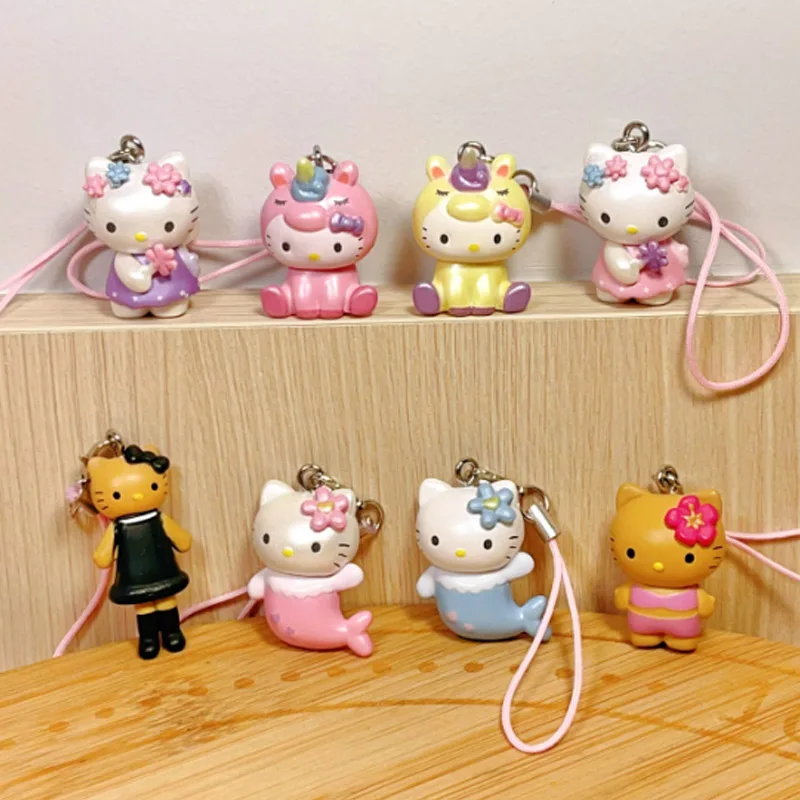 

Hello Kitty Black Skinned Long Legs Unicorn Mermaid Kt Cat Anime Figure Blind Box Toys Collection Pendant Keychain Kids Gifts
