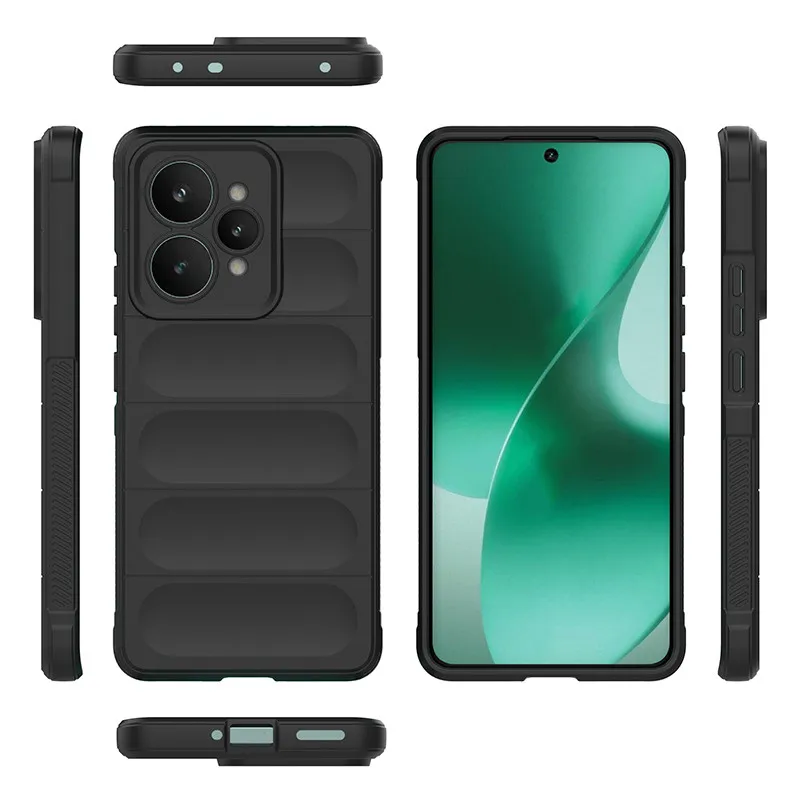 حافظة لهاتف Realme 15، 15 Pro 5G ELVEV وسائد هوائية مضادة للسقوط من ألياف البولي يوريثان الناعمة يتدفقون داخل غطاء الهاتف
