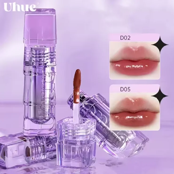 

Uhue Plump Lip Glaze 3ml-Moisturizing Water Gloss with Glass Shine for Spring-Summer Lip Stick Makeup Beauty Cosmetics