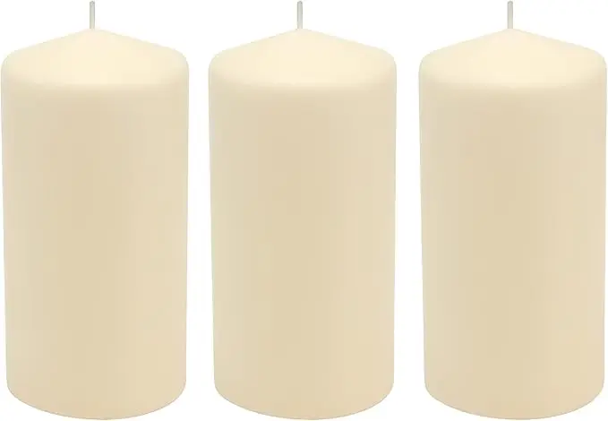 

3 шт. без ароматических свечей цвета слоновой кости, высокие столбики, 65-часовые горящие свечи, идеально подходят для декора, свадеб, чрезвычайных ситуаций 3 "X6"