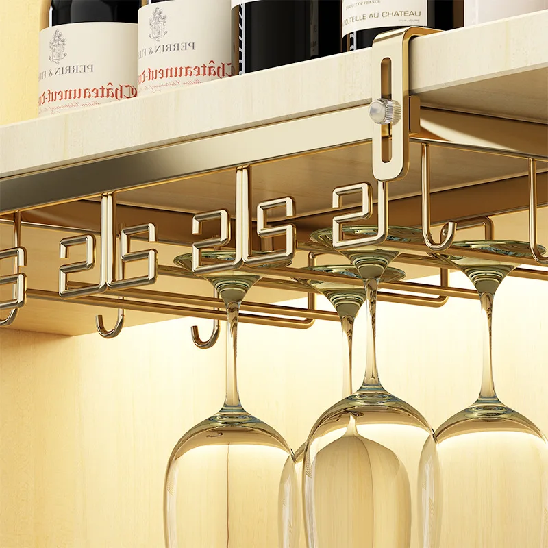 Light Luxury Wine Glass Rack Upside Down Glass Storage Rack Household Red Wine Glass Holder Bar Wall-mounted Cabinet Goblet Rack