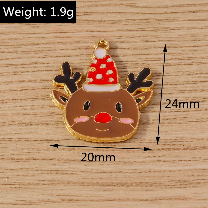 Tusember 20 Stück Niedliche Emaille-Weihnachts-Hirsch-Anhänger für Schmuckherstellung, Ohrringe, Halsketten, handgefertigte Accessoires – Detail 19