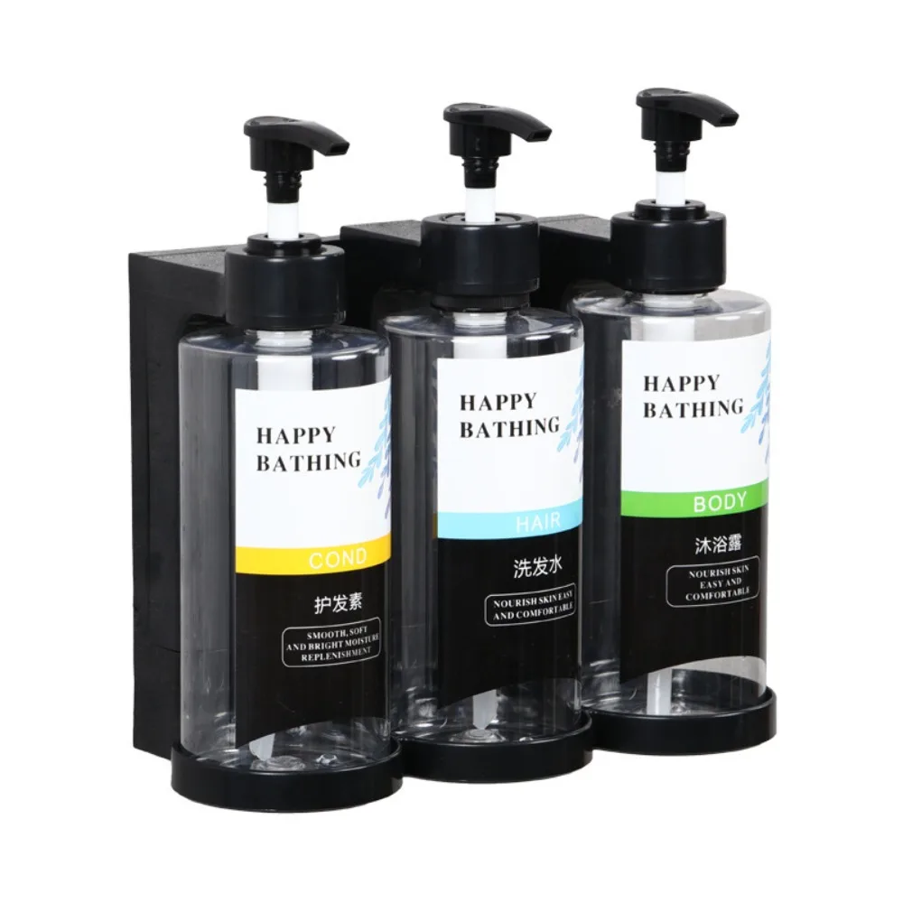 300ML Shampoo Bodywash Dispenser Bottles Amber with Pumps Empty Shampoo Bottles Large Capacity Wall-mounted Shower Bottles