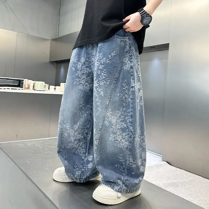 

Boys' denim pants, cool and versatile, spring and autumn new styles, mid size children's street style pants, fashionable