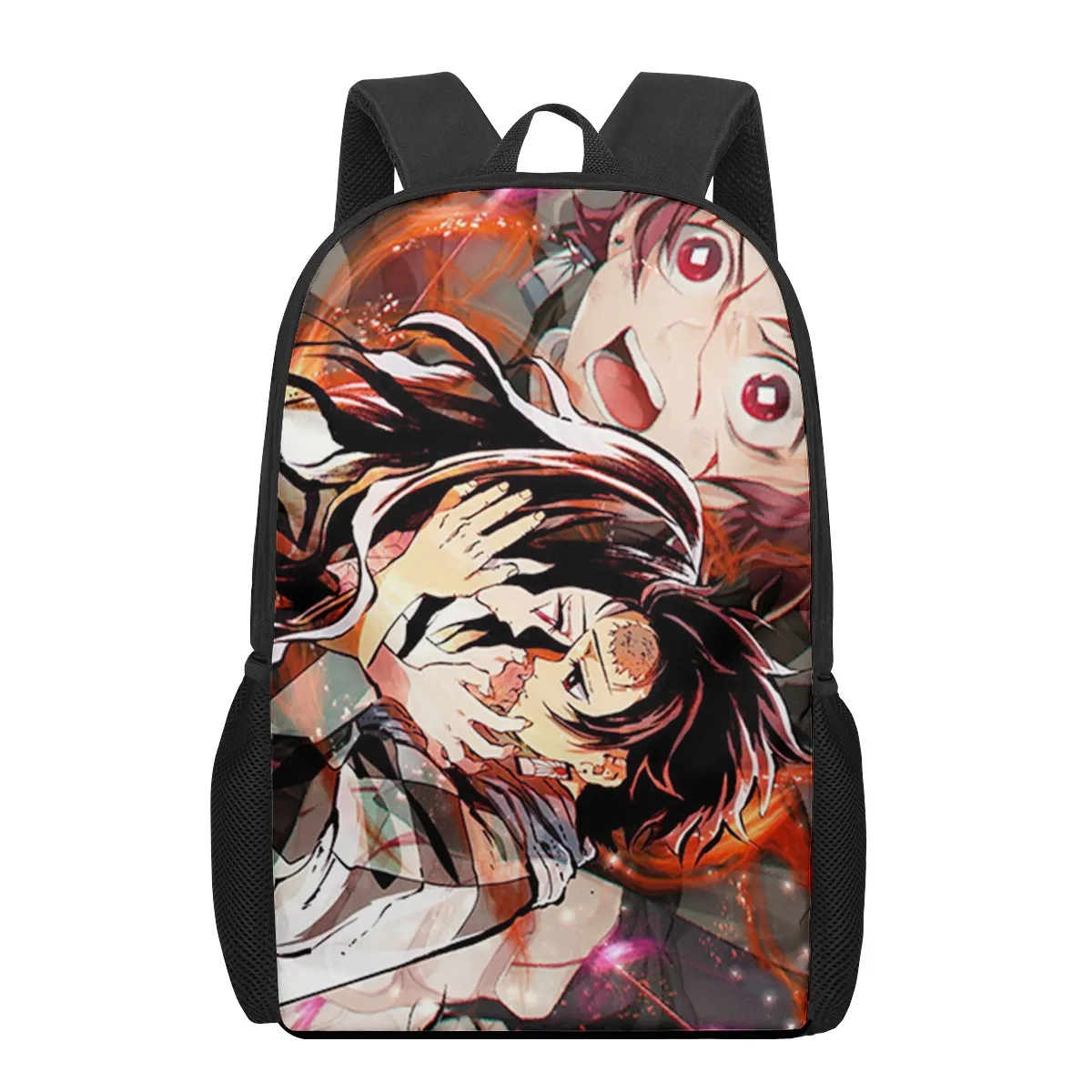 Mochilas escolares con estampado de Anime Demon Slayer para niños y niñas, morral escolar con estampado de Kamado Nezuko para estudiantes de primaria