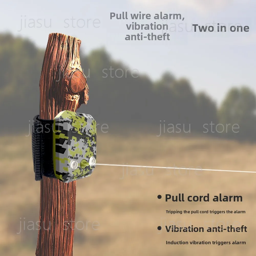 Outdoor Trip Wire Alarm, Vibration Security Alert Device for Camping Fishing, Portable Security Alarm Keychain