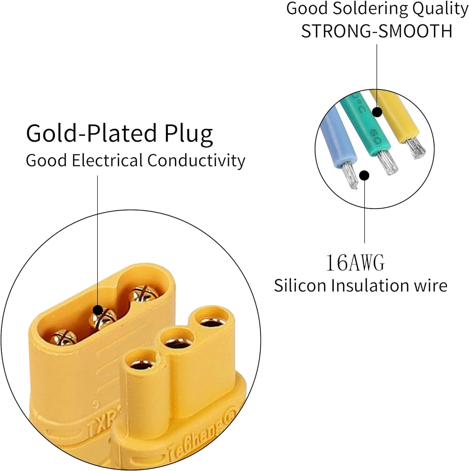 MR30 Connector Plug Connector  16AWG  Male and  Female MR30 Extension Cable for RC Lipo Battery