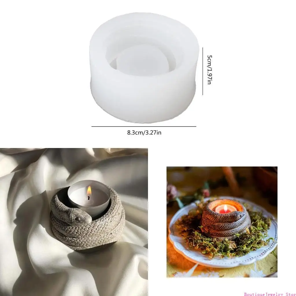 E1PE Irregular Snake Holder Molds Table Ornament Plaster Silicone Mold