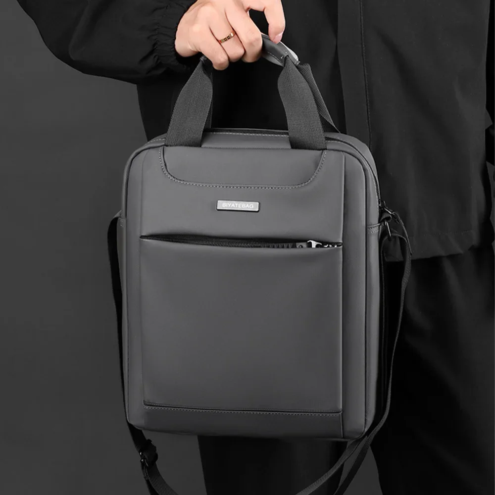 Modische, lässige Herren-Umhängetasche, koreanische Version, einfarbig, minimalistische Umhängetasche für Business, Sport, Studenten, Pendeln – Detail 6