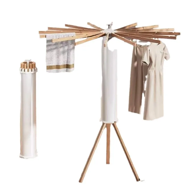 Household drying rack floor pole folding cool balcony quilt drying artifact indoor invisible octopus rack