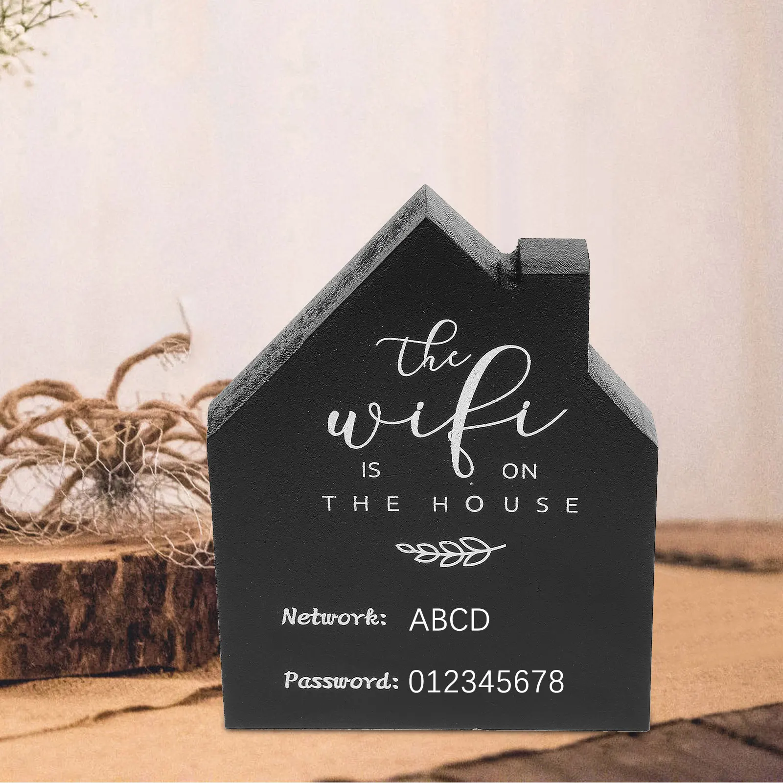 

Acrylic Wi-Fi Sign Board Clear Desktop Wifi Password Display For Home Office Cafe Hotel Standalone Network Marker