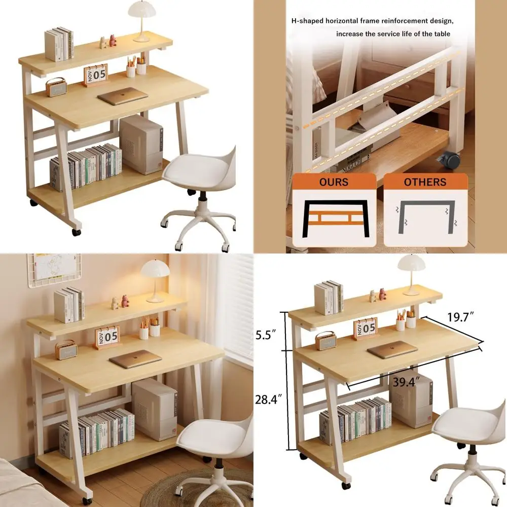 مكتب دوار مدمج للمكتب المنزلي والدراسة، مناسب للمساحات الصغيرة وغرف النوم #1