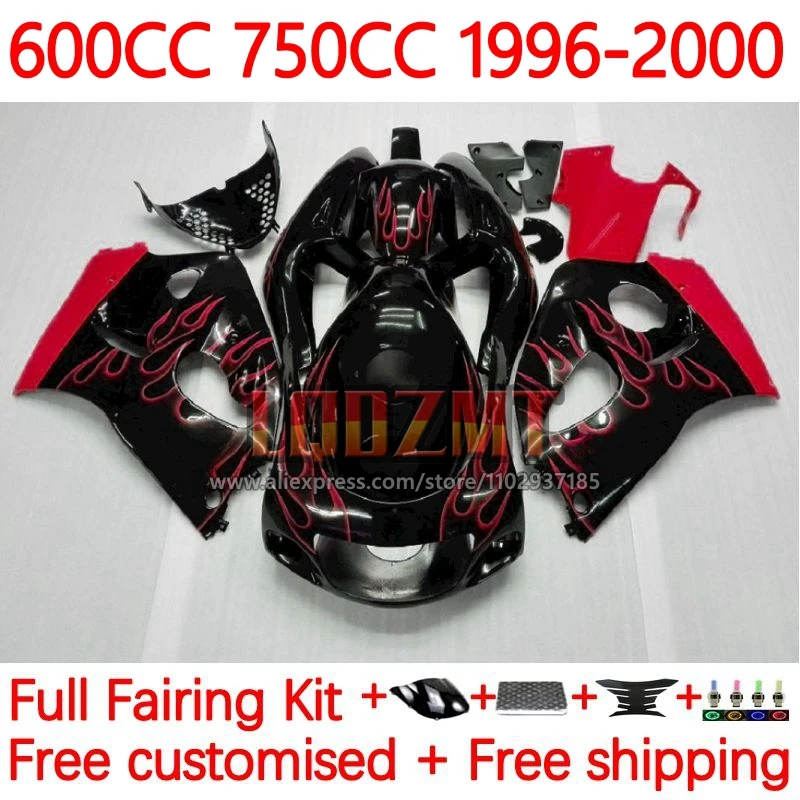 Body For SUZUKI SRAD GSXR 750 600 GSXR750 GSXR600 Red flames 1996 1997 1998 1999 2000 GSX-R600 96 97 98 99 00 Fairing 91No.17