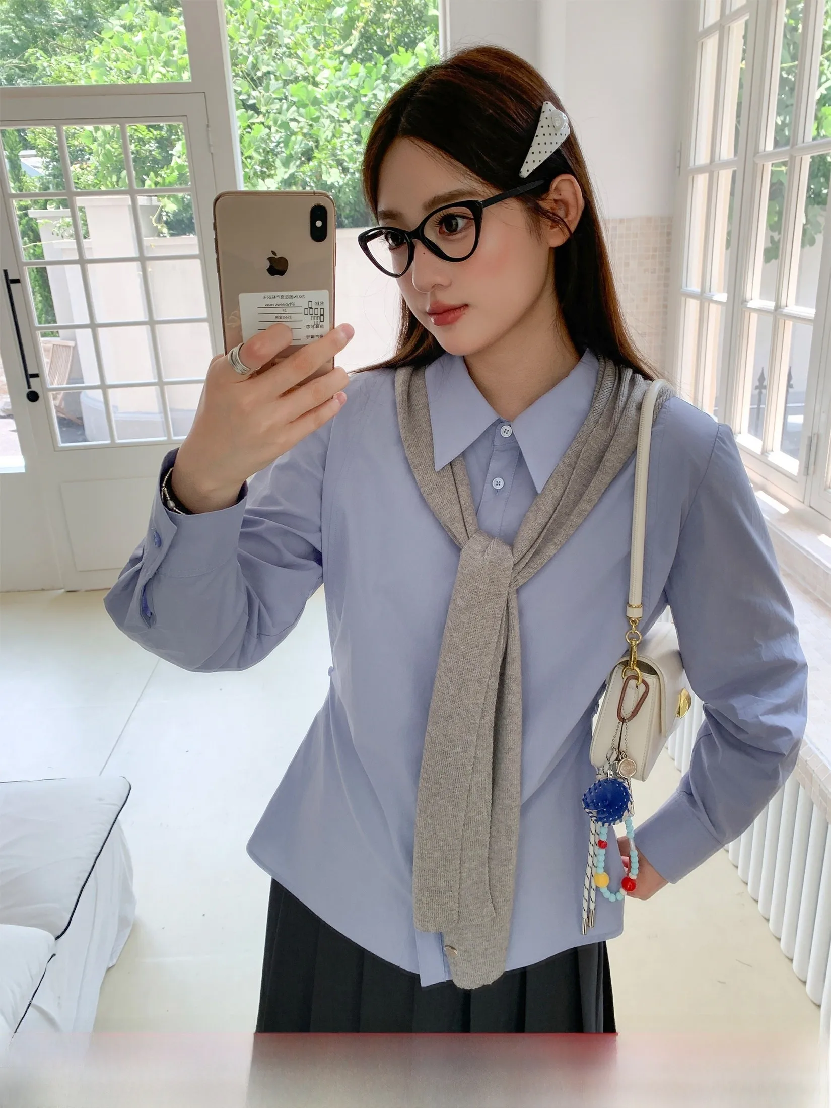 

Синяя женская рубашка с отложным воротником, двусторонняя, модная, свободного кроя, из хлопка, с длинным рукавом, повседневная, осенняя, сезонная, топ