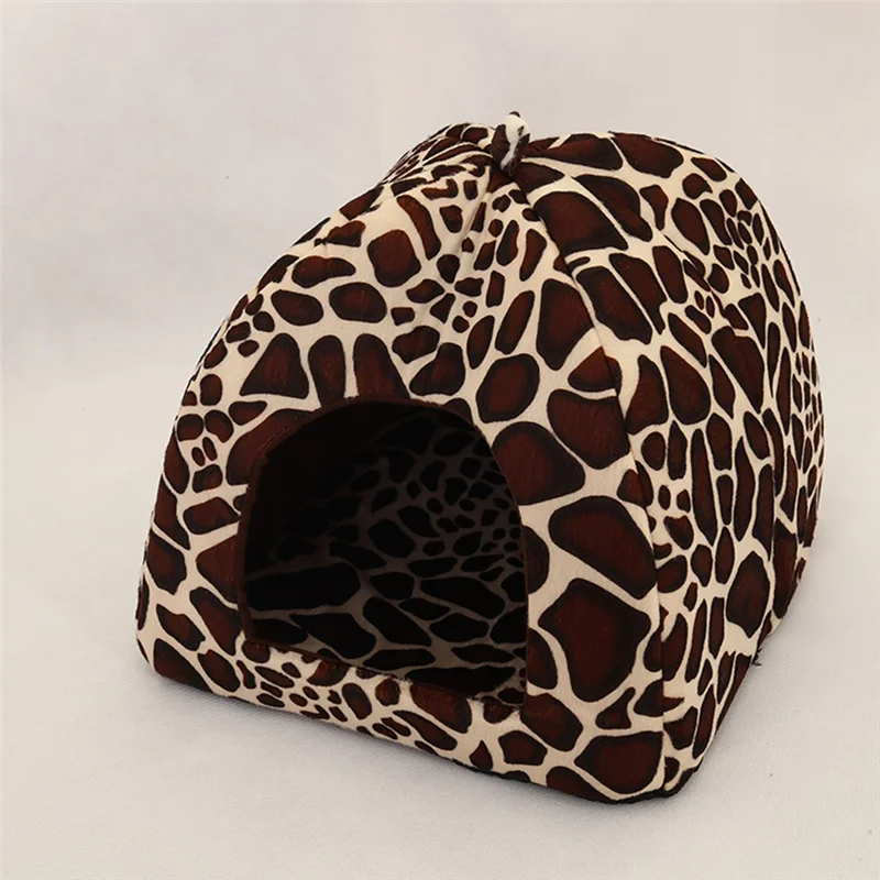 

LECKL-Deer Pattern Pet Dog And Cat House Foldable Warm And Soft Winter Dog Bed Puppy Dog House Kennel Nest Pet Supplies