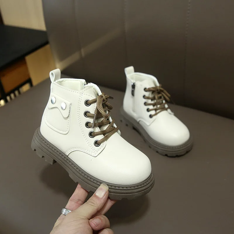 

2025 Fall Winter New Kids Leather Riding Boots for Toddler Boys Girls, Casual Short Boots, Comfortable Durable Daily Wear