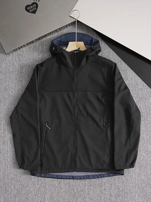 

ex Soft ell Jaet Spring Autumn Outdoor Travel Windproof Waterproof Hooded Coat Men's Women's Casual Sle Stand Fit